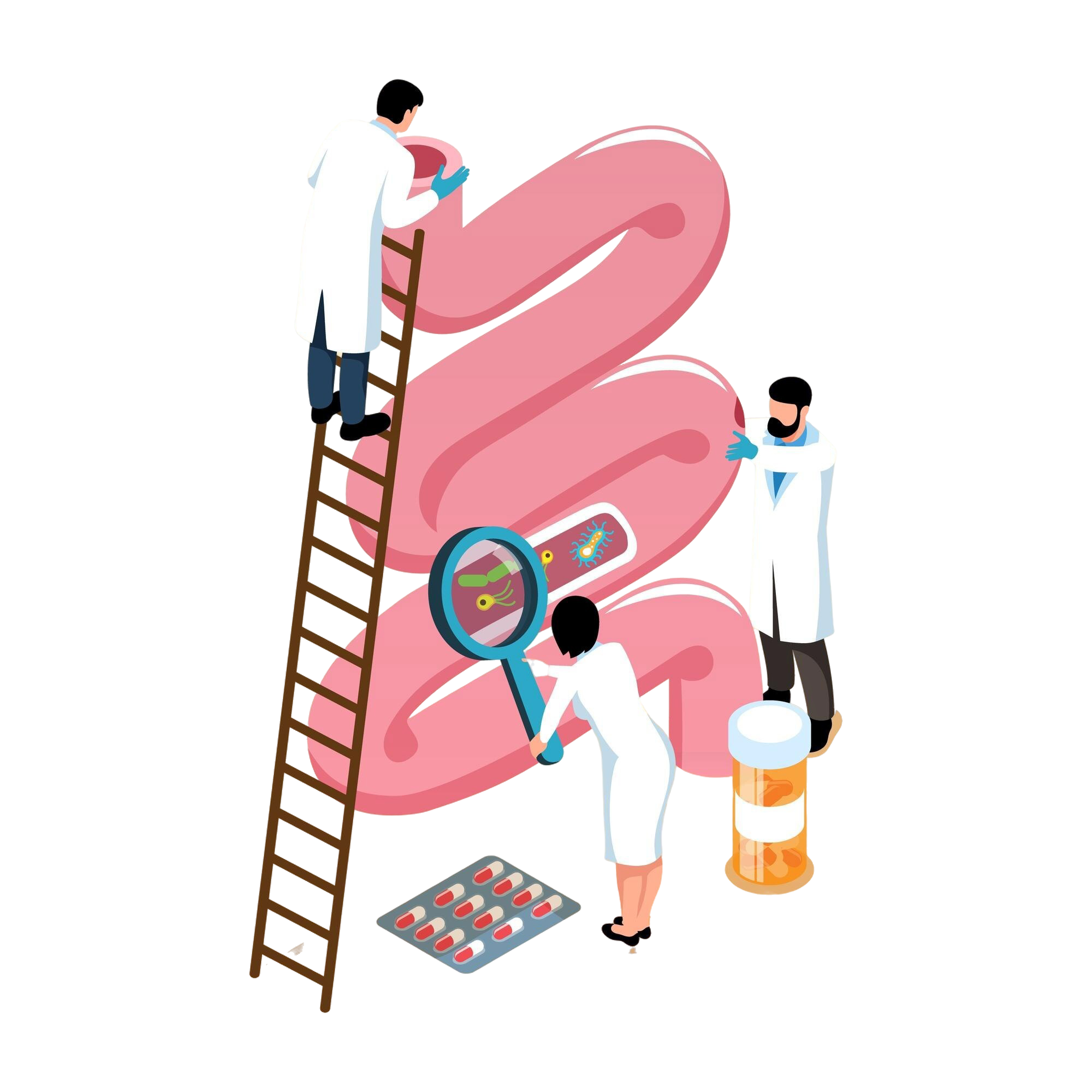 AI-powered polyp detection illustration